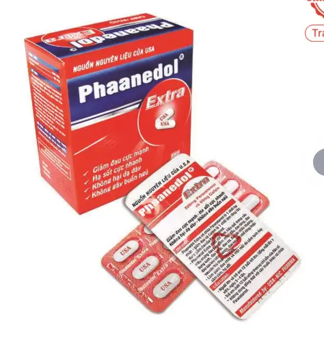 Viên nén Phaanedol Extra Usa - Nic Pharma giảm nhức đầu, đau răng, đau bụng kinh (180 viên)